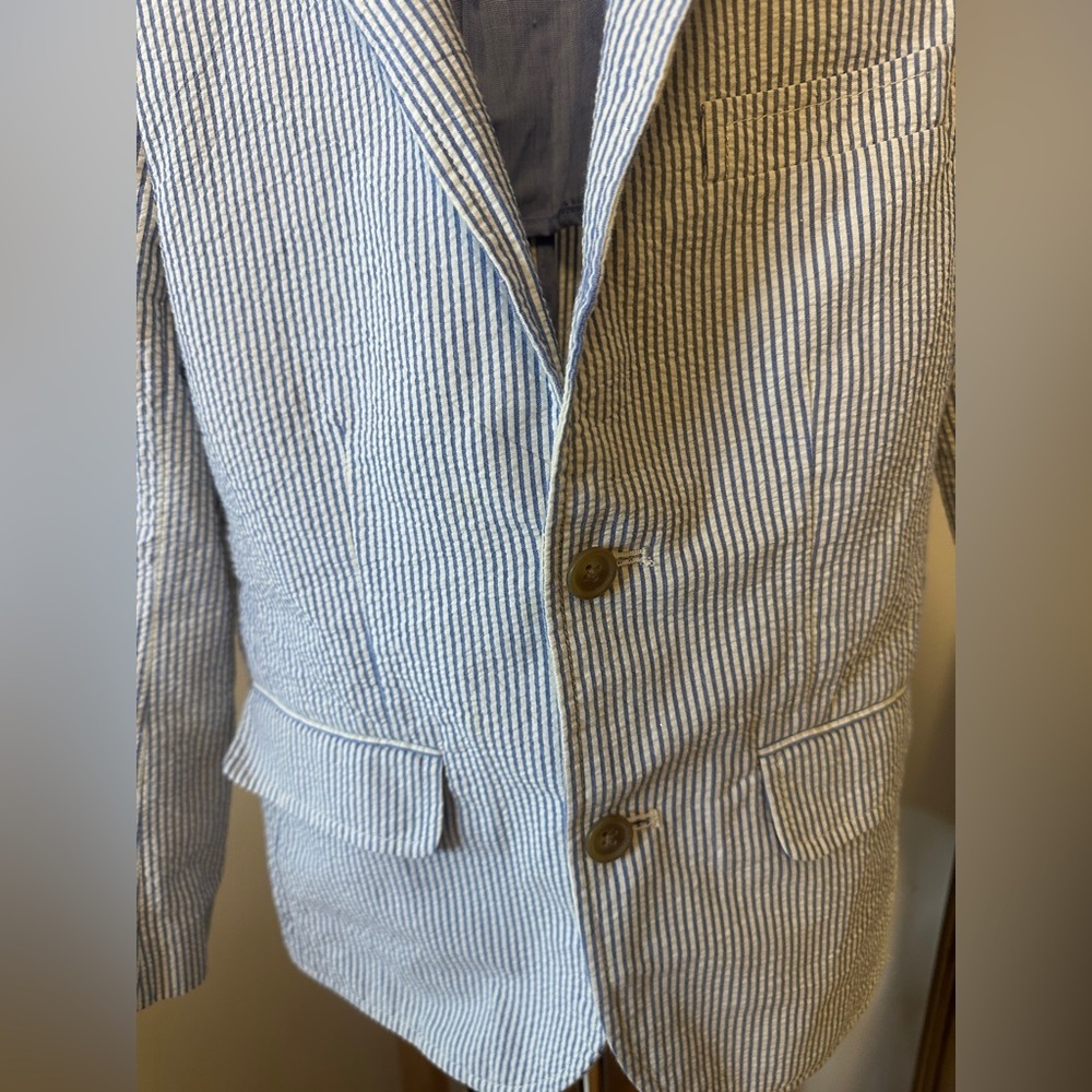 Crewcuts Seersucker Kids Blazer Preppy Resort Formal Old Money Sz 8 - Picture 5 of 10
